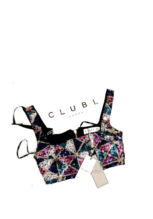 OKAZJA nowy cekinowy wieczorowy top bluzka impreza party 38 M 36