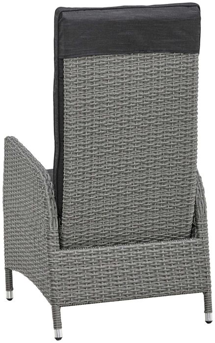 Fotel ogrodowyKonifera Brisbane technorattan szary, regulowane oparcie