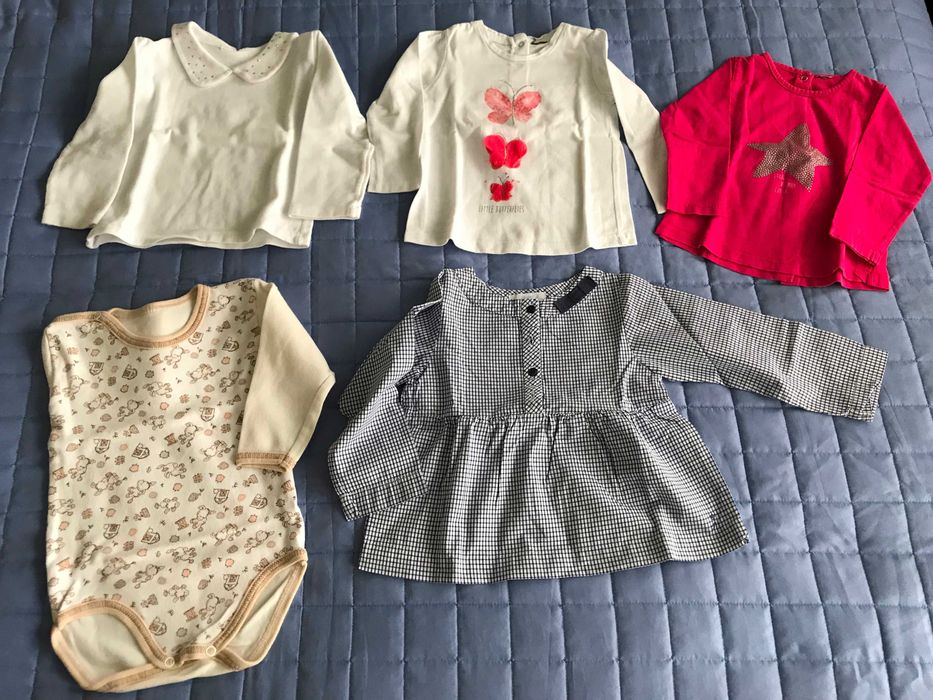 WIOSNA LATO zestaw ubrań dla dziewczynki r.86 40 szt bdb!