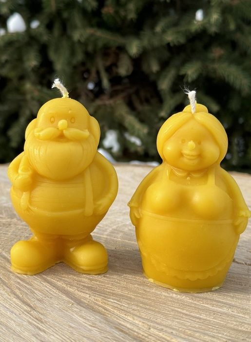 Babcia i dziadek świeczki z naturalnego wosku pszczelego ręcznie robio