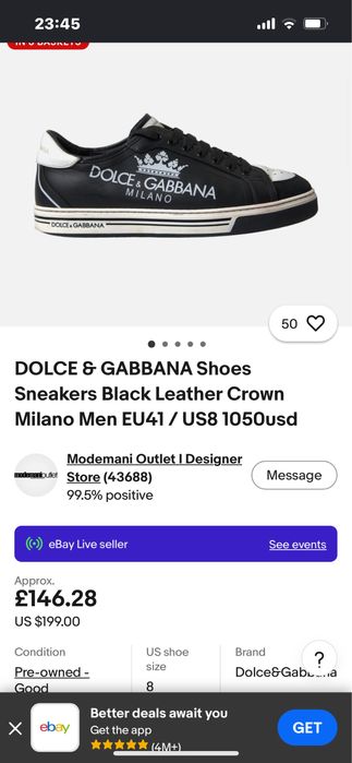 Кросовки Dolce Gabbana milano 43