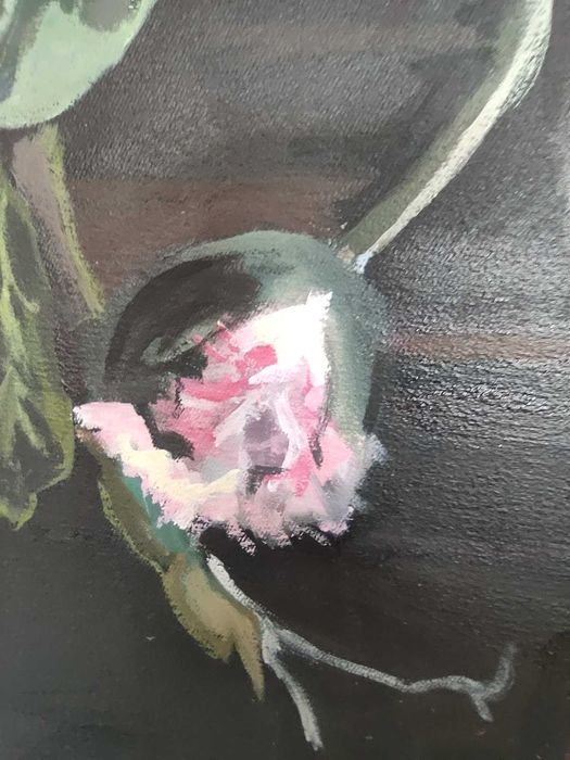 obraz 70x100 duży, bukiet, kwiaty, owady,piksele