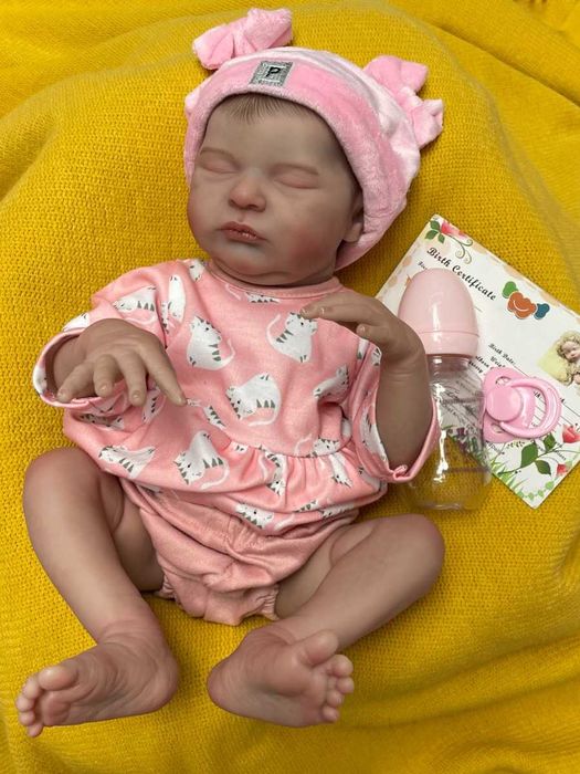 Lalka W Typie Reborn Z Gumowym Brzuszkiem Do Kąpania Śpiący Niemowlak
