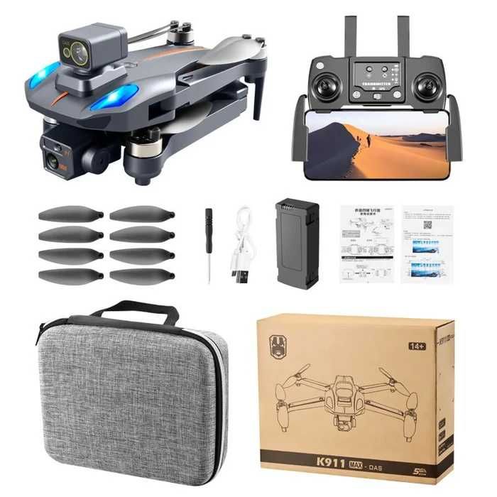 Drone GPS K911 Max com sistema desvio de obstáculo + Câmara 8K + 3 Baterias (NOVO)