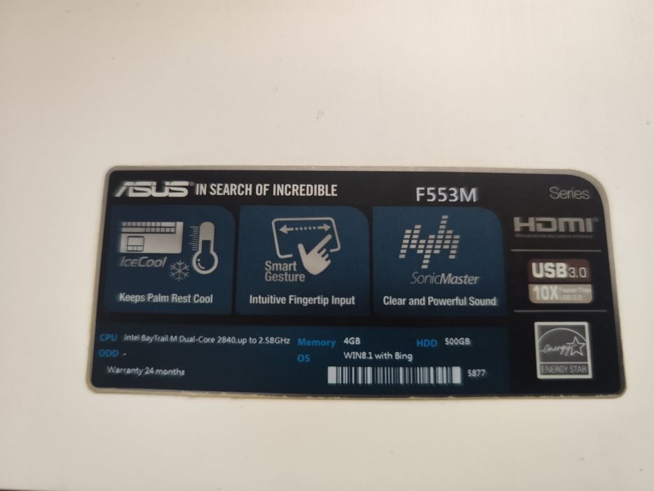 Asus F553M Windows 10