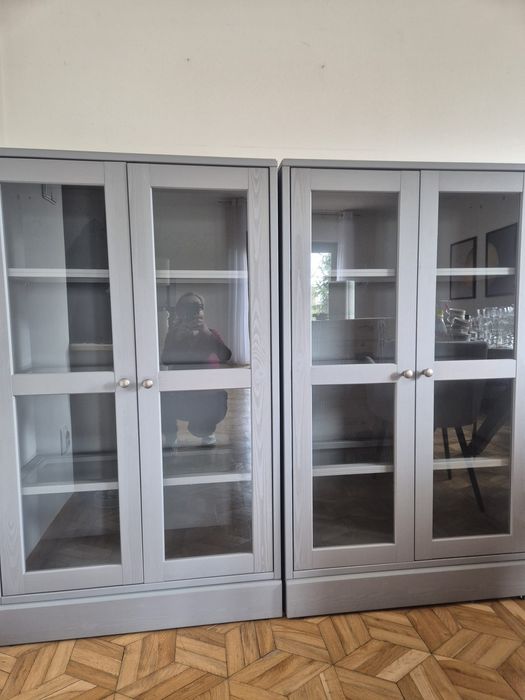 Witryna drewniana i szafka RTV