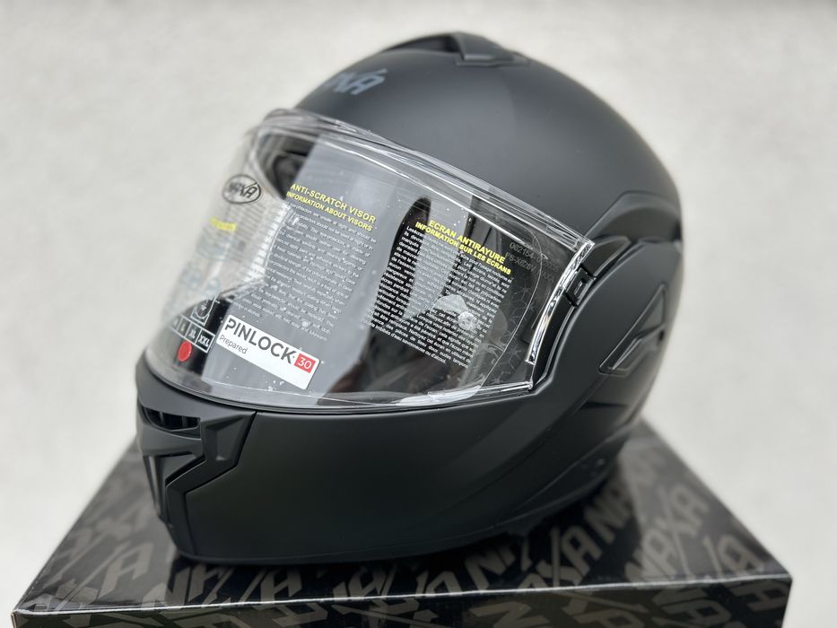 Kask motocyklowy modulowy NAXA rozmiar XL 61-62cm, czarny, Szczekowy!