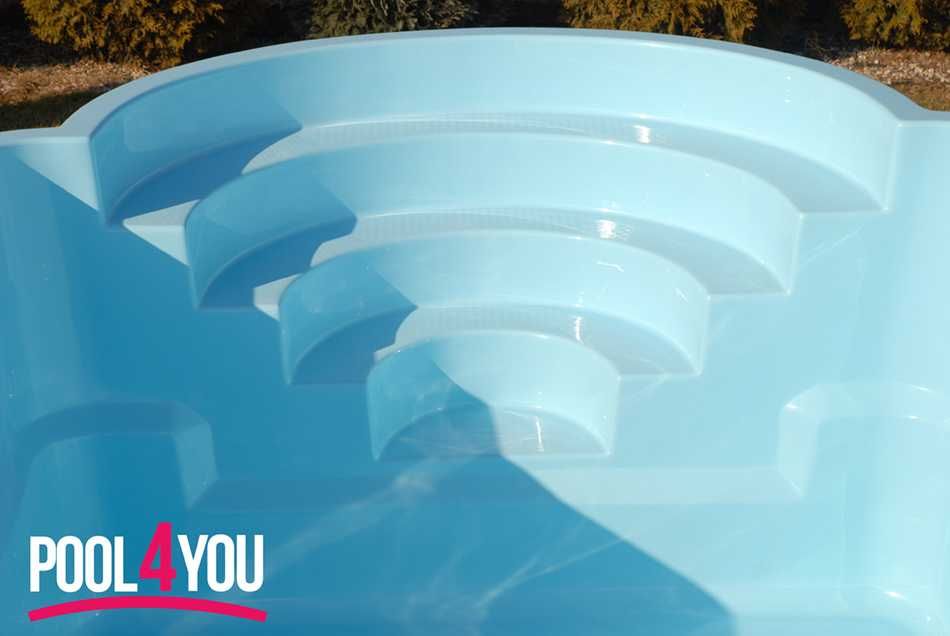 Basen ogrodowy poliestrowy 7,5x3,2x1,55 basen z laminatu od ręki