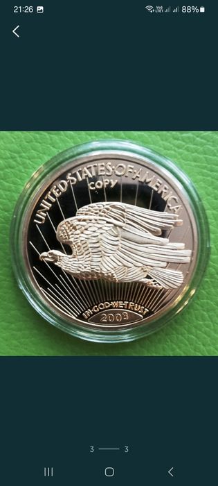 Medal Double Eagle Bogini Wolności 40 mm Liberty 20 Dolar Gold Eagle