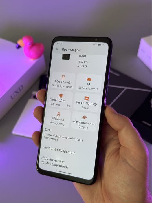 Asus rog phone 6 16/512 ГБ ЯК НОВИЙ 6000mAh 165 гц амолед