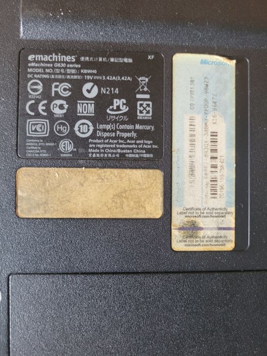 Komputer Laptop ACER eMachines G630 series