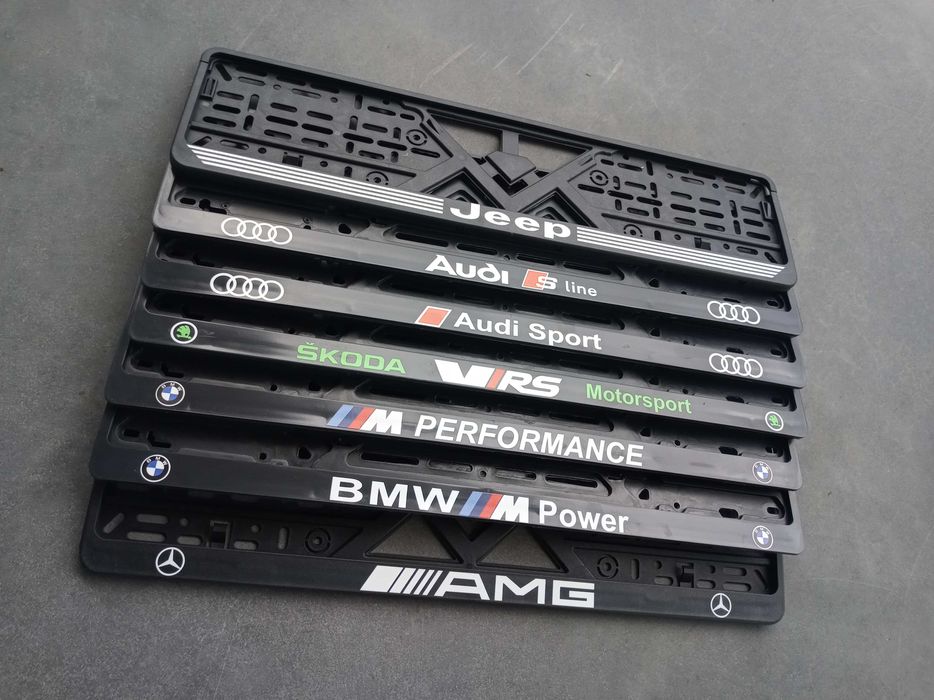 Номерні рамки Mersedes AMG BMW M Power Audi S-line  Skoda RS
