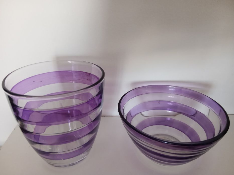 Set copo e tigela roxo.435682400503736320