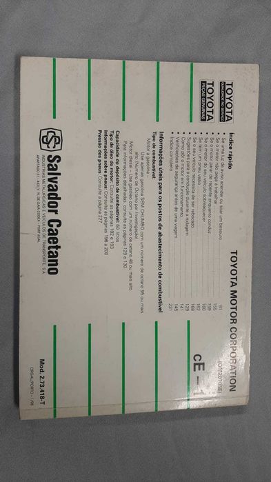 Manual do Condutor em Português Toyota Avensis