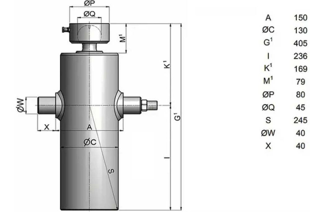 Підкузовний гідроциліндр на самосвал HYVA 5 штоків 8 тон