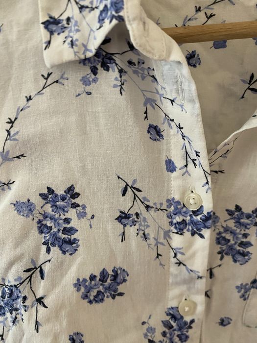 Lniana koszula w kwiaty