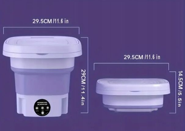 Turystyczna mini pralka 8 L, składana