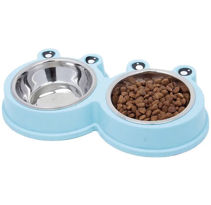 Подвійна миска для собак та котів Taotaopets Frog