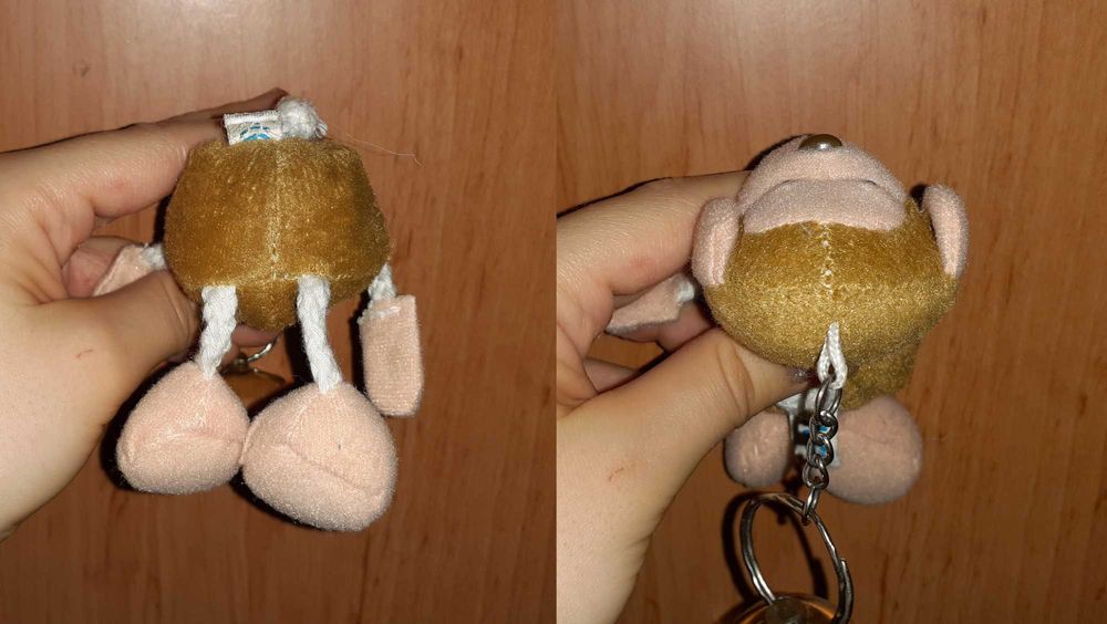 Мягкий брелок обезьянка на металлической цепочке. Игрушка