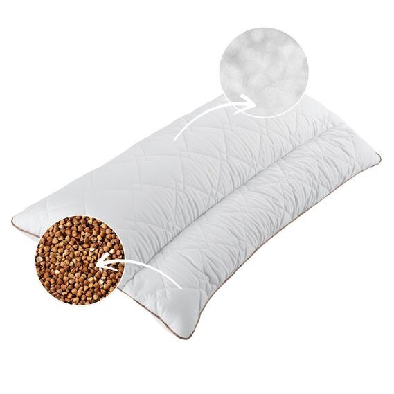 Подушка з гречаною лузгою 50х70.Фабрика IDEIA. Валік 2в1