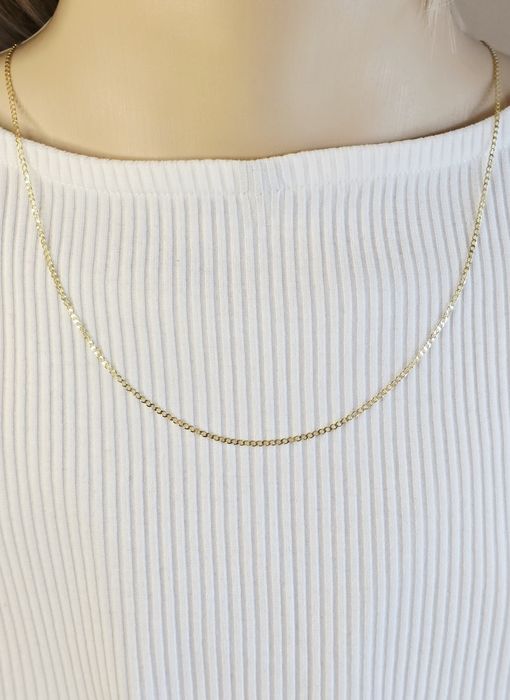 Złoty łańcuszek splot pancerka próba 585 14k