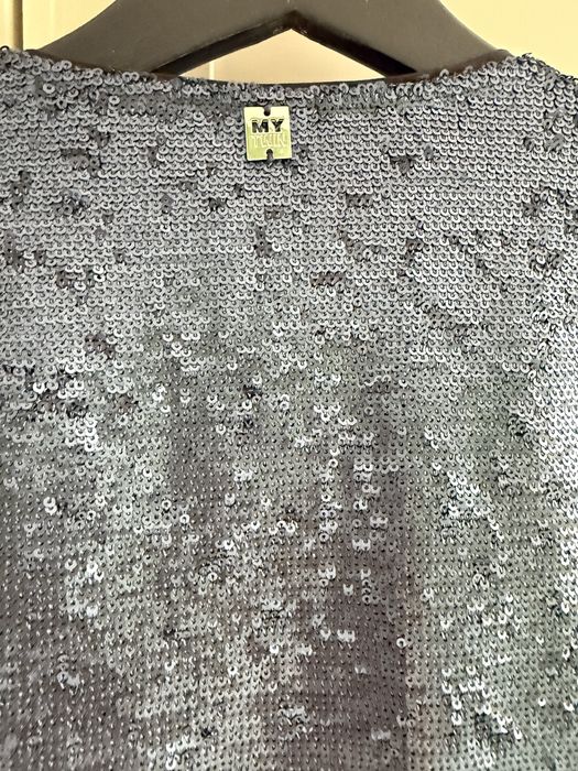 Twinset granatowa cekinowa ramoneska letnia narzutka s