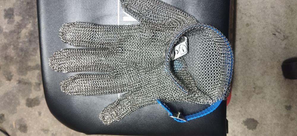 Luva de malha de aço inox para proteção  manual de talhante