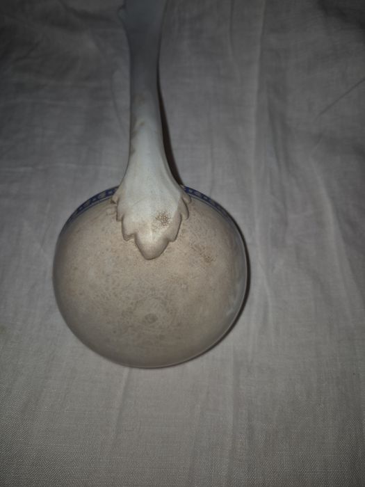 Concha de Sopa Vintage em Faiança   Cerâmica , Azul e Branco Estilo Antigo