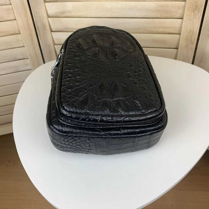 Мужская кожаная чоловіча шкіряна сумка барсетка бананка слинг из кожи