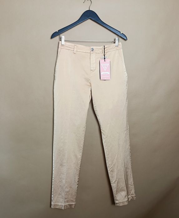 nowe guess spodnie damskie s 27 złote metaliczne metallic lux party