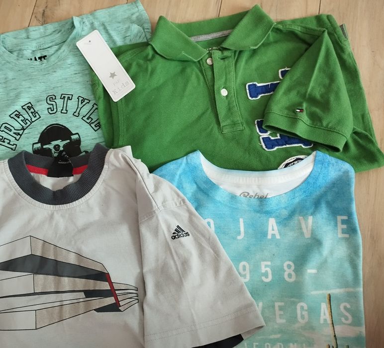 Koszulki zestaw Tommy Hilfiger adidas r 128/134 w tym nowa