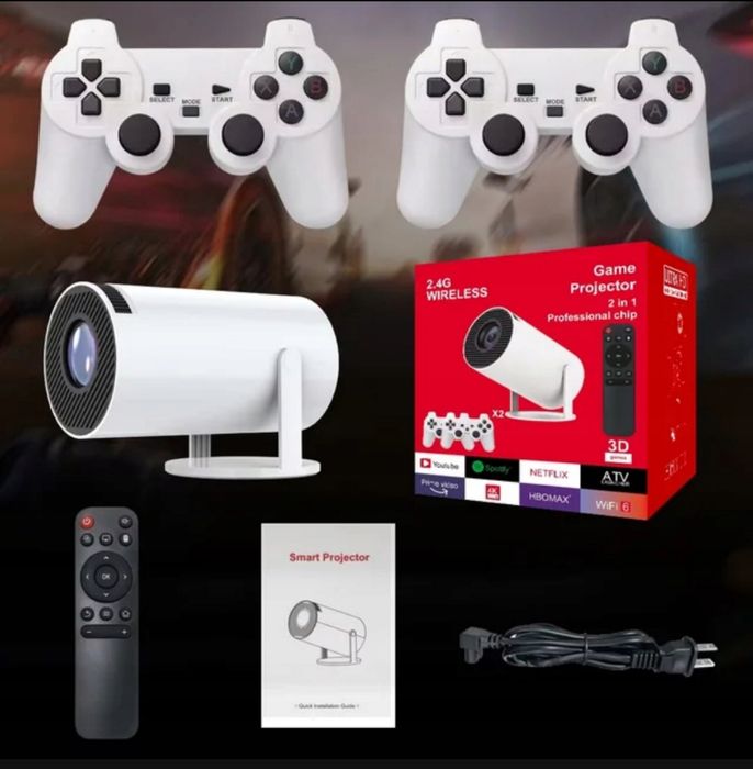 Projektor przenośny HY300 PRO Android ZESTAW z padami GRY