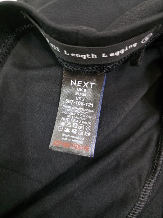 Legginsy 2 pak czarne klasyczne gładkie Next XS