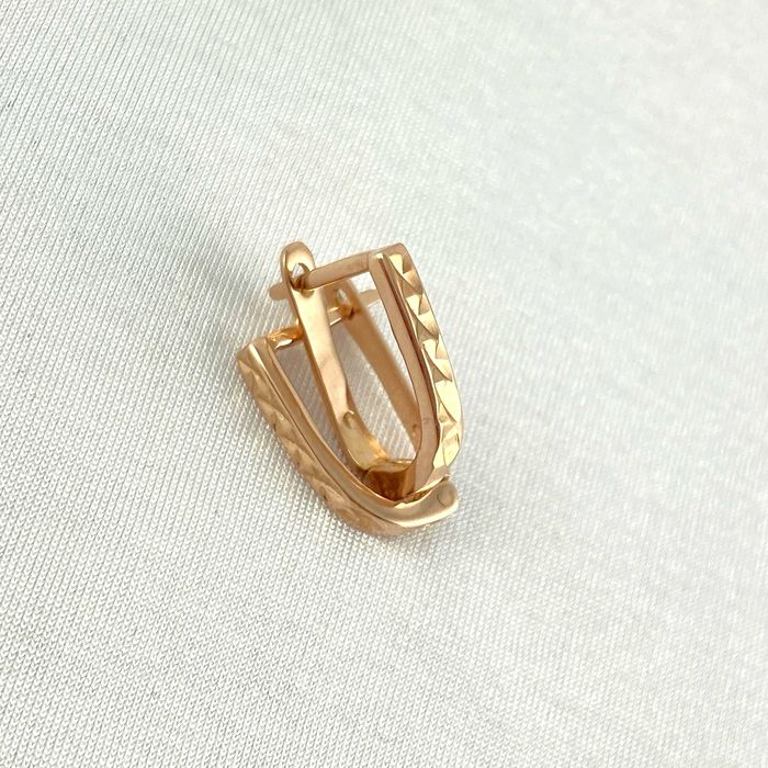 Urocze ZŁOTE kolczyki DIAMENTOWANE zdobienie PRÓBA 585 (14K)