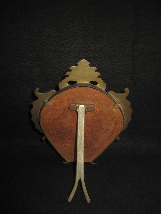 Espelho de Mesa em metal dourado com vidro biselado