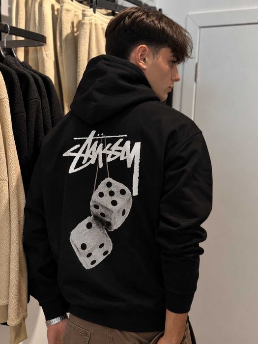 Новая Толстовка Стусси Большой Принт — Черное Худи Stussy Teddy — XS S M L XL