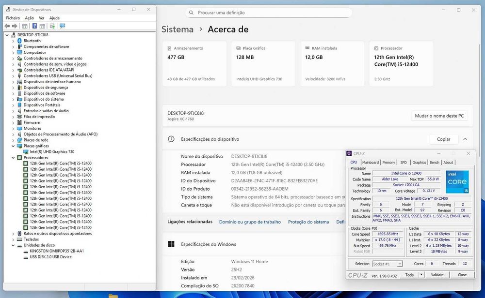 Torre Desktop Acer XC-1760 i5-12400