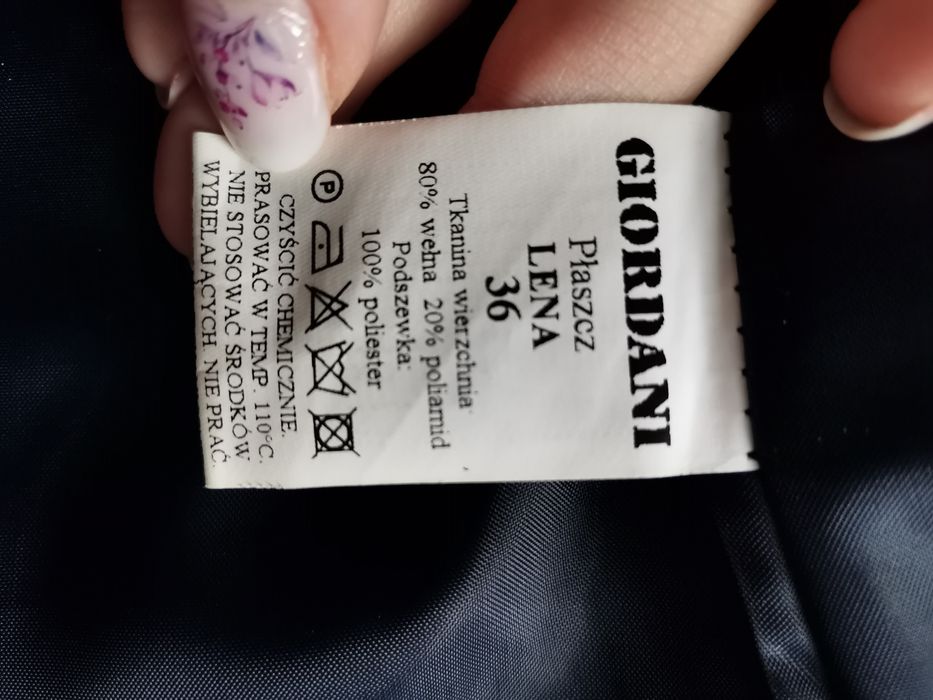 Płaszcz zimowy 80% wełny