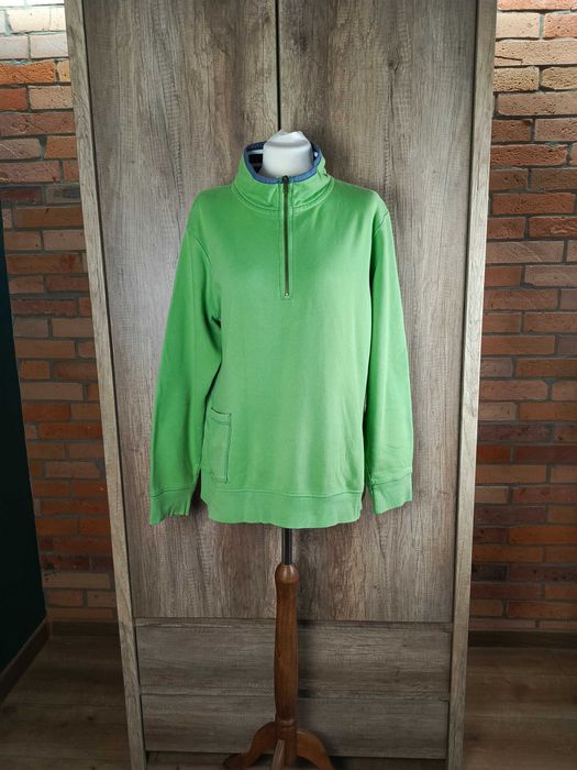 Seasalt Cornwall bluza half zip zielona green organic oversize 44