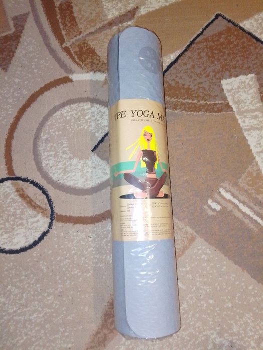 Коврик для йоги сірий. 6мм. 61см 183см.
