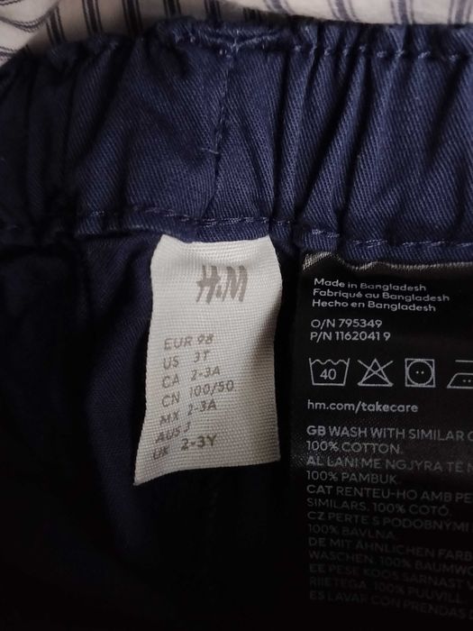 Zestaw koszula w paski 98 i spodnie 92/98 chino c&a, h&m