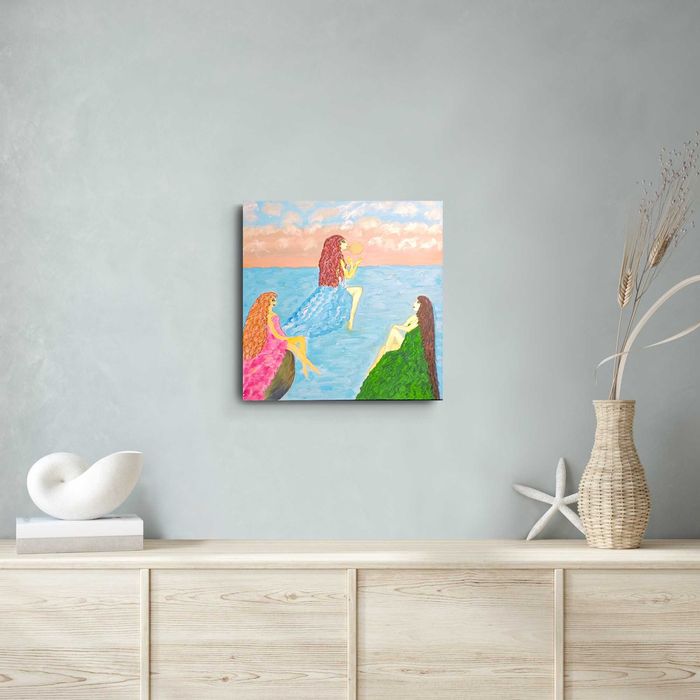 Картина акрилом "Німфи моря".