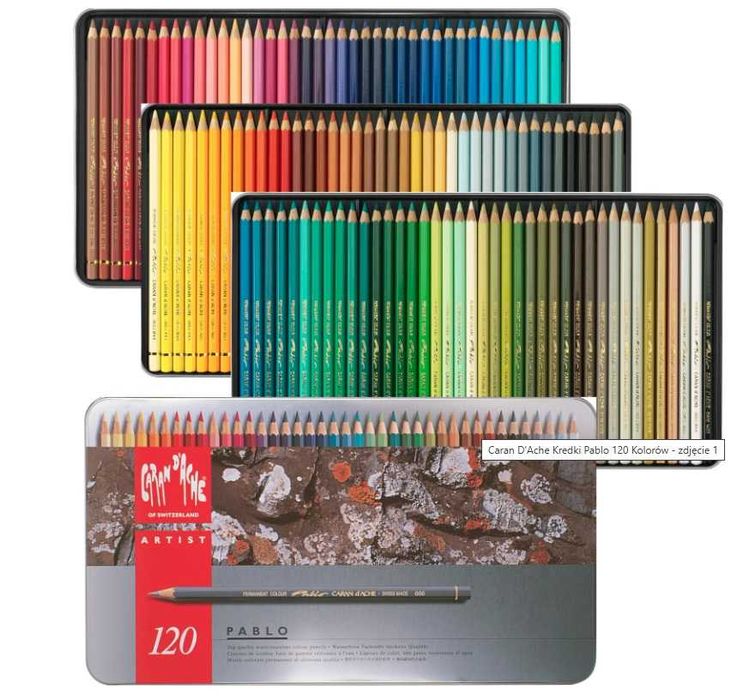Kredki Caran d'Ache Pablo 6901, 120 kolorów - ZAPROPONUJ CENE !!!