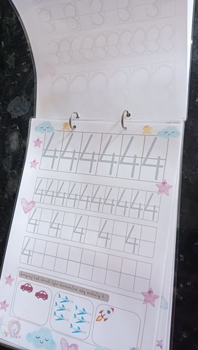 Jednorożce jednorożec zeszyt wielorazowy do ćwiczenia pisania cyferek