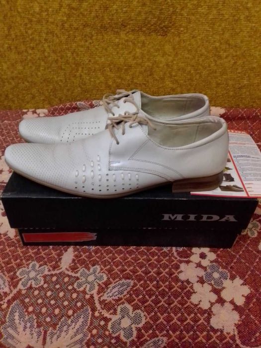 Туфли мужские MIDA , весенне-летние, кожа натур., б/у немного 44 р-р