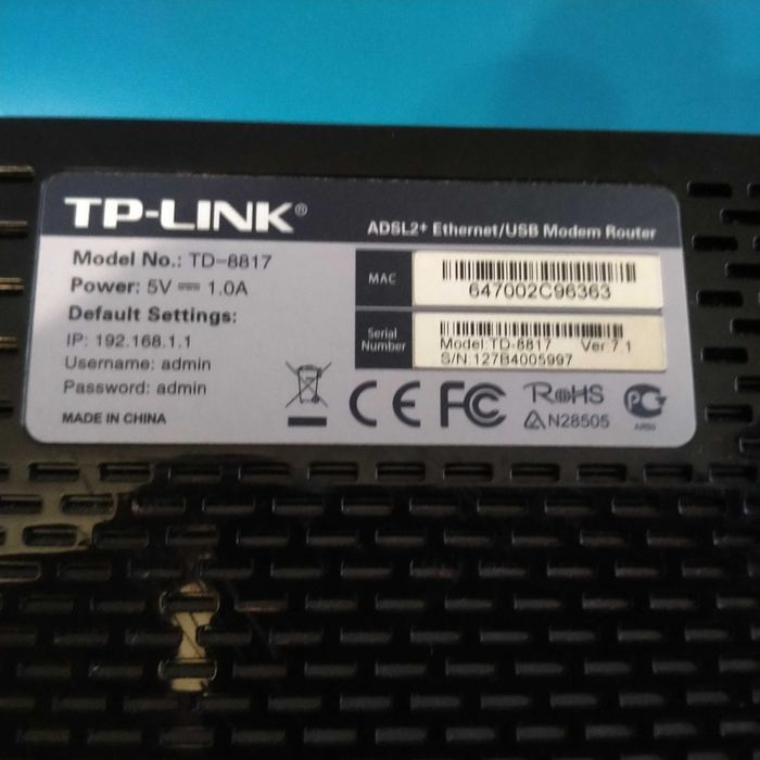 Модем-роутер   TP-LINK ADSL