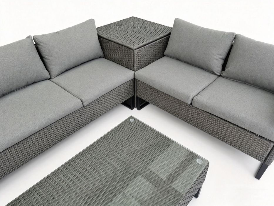 Nowe Meble ogrodowe modułowy komplet Wypoczynkowy 2 schowki 3 kolory