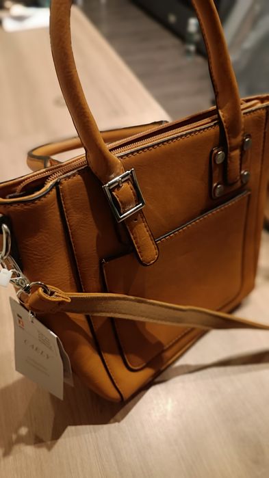 Torebka listonoszka musztardowa