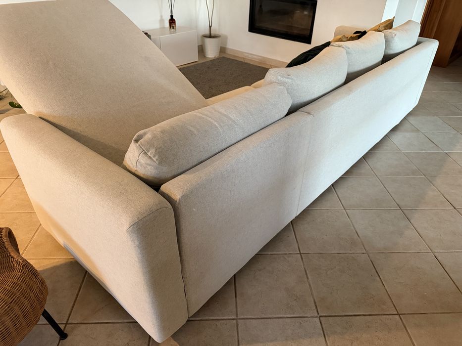 Sofá IKEA VIMLE 4 lugares com Chaise Longue – Gunnared Bege