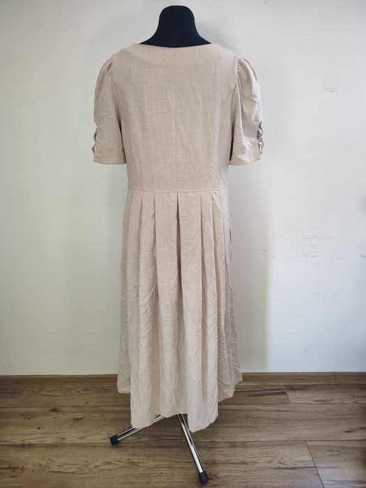 Sukienka 46 len 18 xxxl landhaus vintage retro folk MIDI dirndl